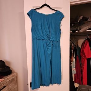 Blue ruched dress